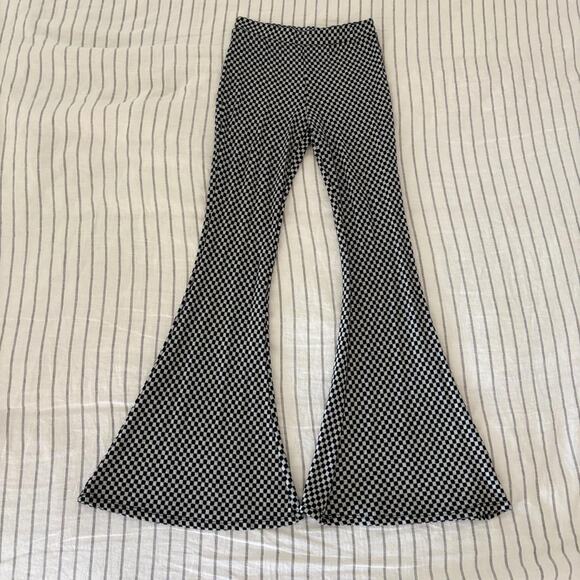Altard state black and white checkered flare pants - Picture 1 of 6